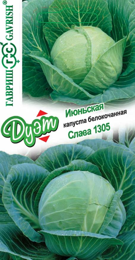 Семена Капуста белокочанная Июньская, 0,3 г и Капуста белокочанная Слава 1305, 0,3 г - фото