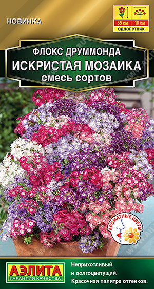 Семена Флокс друммонда Искристая мозаика смесь сортов, 0,1 г - фото