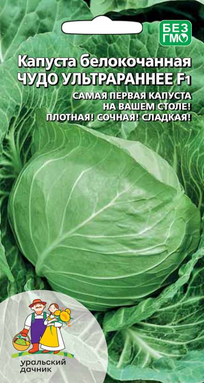 Семена Капуста белокочанная Чудо ультрараннее, 0,3 г - фото