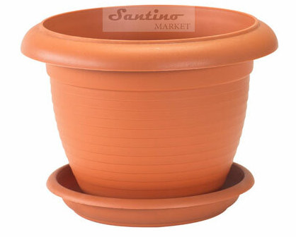Горшок с поддоном Терра терракотовый, 9,3 л - фото