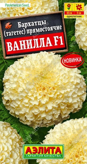 Семена Бархатцы прямостоячие Ванилла F1, 7 шт - фото