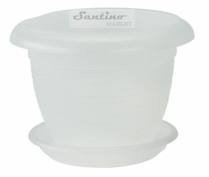 Горшок с поддоном Терра прозрачный, 4 л - фото