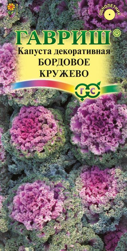 Семена Капуста декоративная Бордовое кружево, 0,05 г - фото