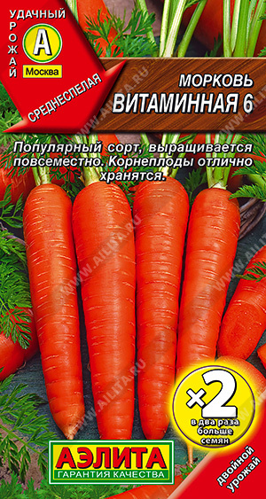 Семена Морковь Витаминная 6, 4 г - фото