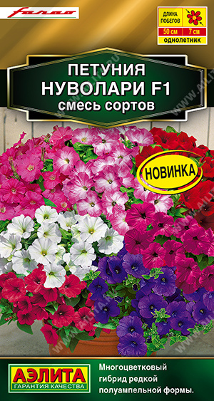 Семена Петуния Нуволари F1 полуампельная смесь сортов, 5 шт - фото