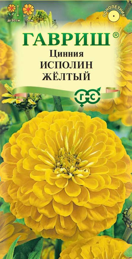 Семена Цинния Исполин желтый, 0,3 г - фото