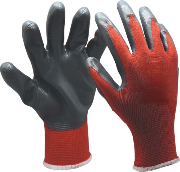 Перчатки защитные от минимальных рисков покрыты нитрилом (размер 9) 13 класс вязки - фото