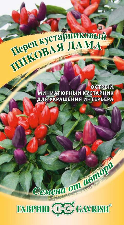Семена Перец кустарниковый Пиковая дама, 5 шт - фото