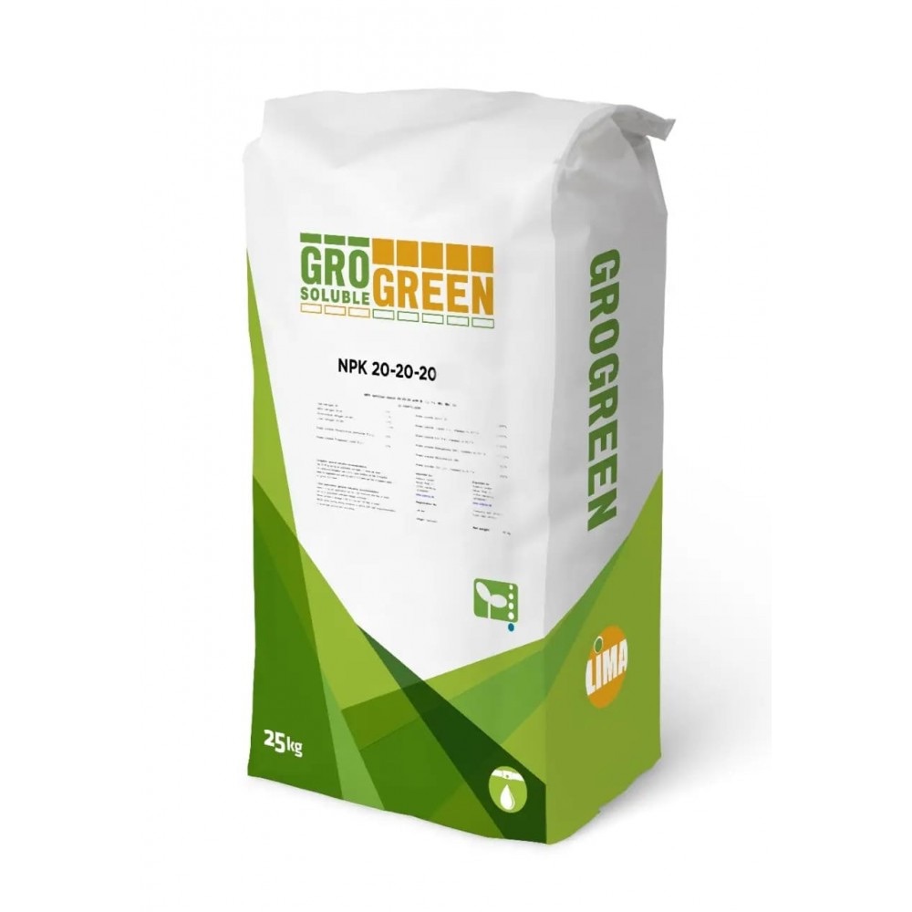 Удобрение GroGreen NPK 20-20-20+MЕ, 25 кг - фото