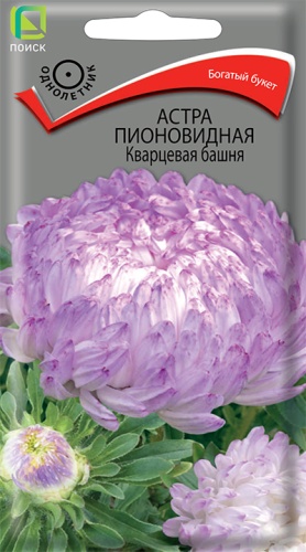 Семена Астра пионовидная Кварцевая башня, 0,3 г - фото