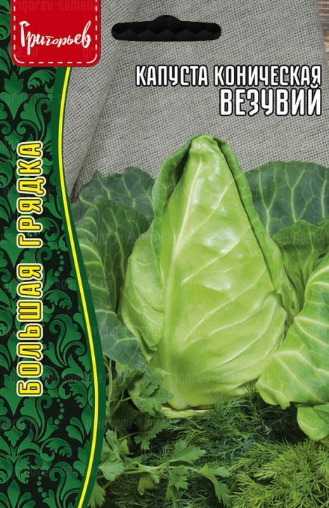 Семена Капуста белокочанная Везувий коническая, 0,2 г - фото