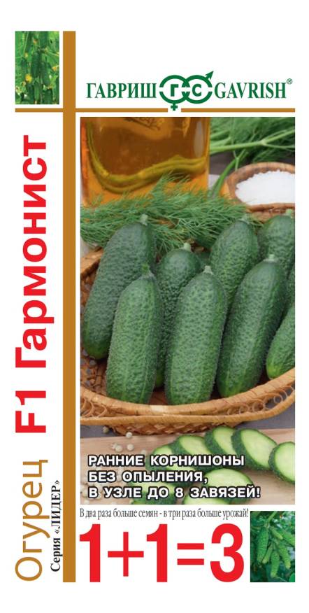 Семена Огурец Гармонист F1, 20 шт 1+1 - фото
