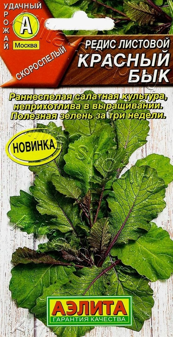 Семена Редис листовой Красный бык, 1 г - фото