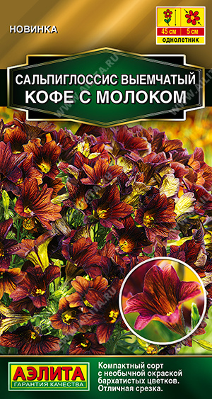 Семена Сальпиглоссис Кофе с молоком, 7 шт - фото