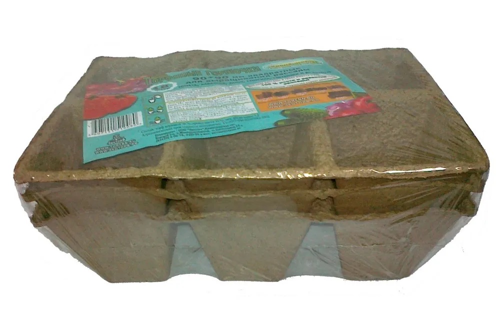 Торфяные горшочки 90х90 мм квадратные для выращивания рассады, 18 шт - фото