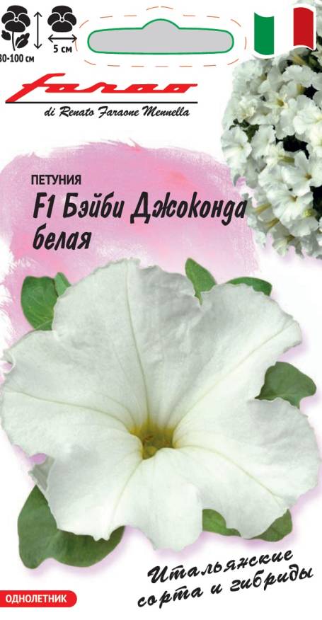 Семена Петуния Бэйби Джоконда белая F1, 7 шт - фото