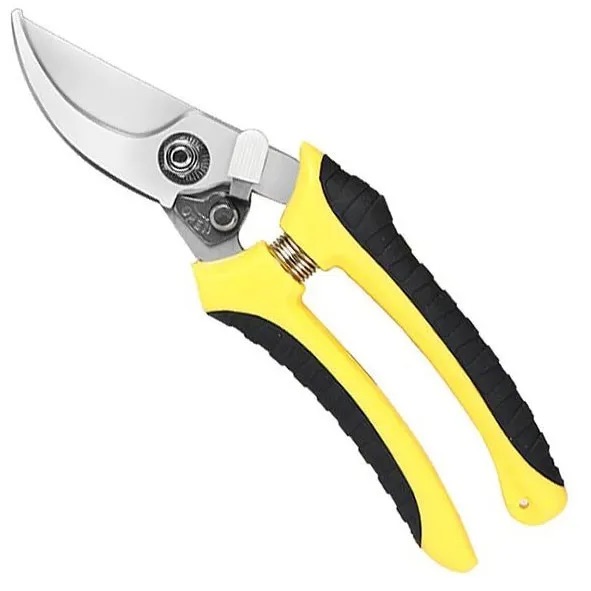 Секатор садовый 205 мм желтый, лезвия 55 мм, И138 - фото