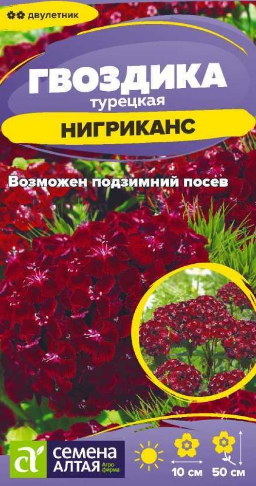 Семена Гвоздика турецкая Нигриканс, 0,05 г - фото