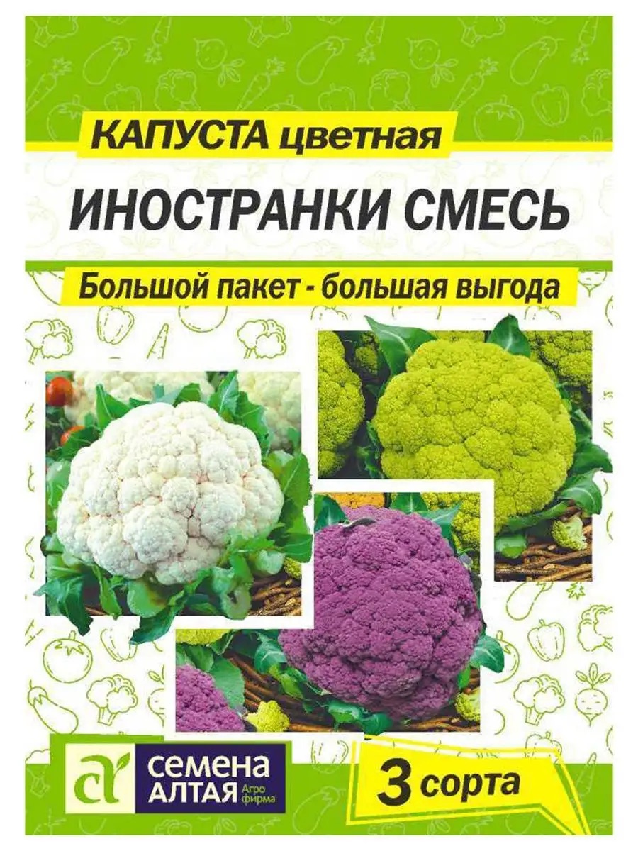 Семена Капуста Цветная Иностранки смесь, 0,9 г - фото
