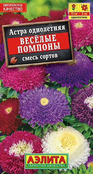 Семена Астра Веселые помпоны смесь сортов, 0,2 г - фото