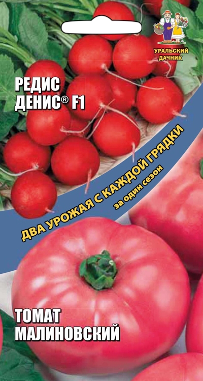 Семена Редис Денис и Томат Малиновский, 1 г 20 шт - фото
