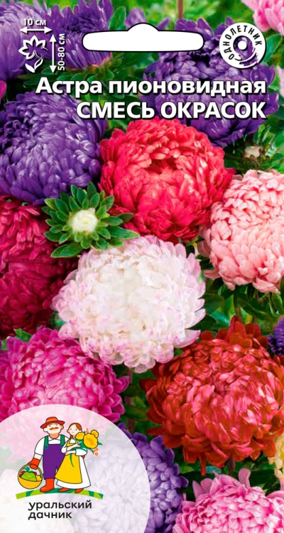 Семена Астра пионовидная смесь окрасок, 0,2 г - фото