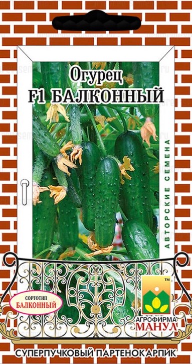 Семена Огурец Балконный F1, 10 шт Манул - фото