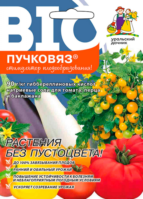 Пучковяз стимулятор плодообразования для томата, перца, баклажанов, 0,1 г - фото