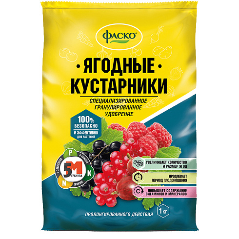 Удобрение сухое минеральное для Ягодных кустарников гранулированное, 1 кг - фото