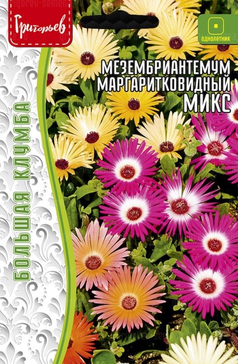 Семена Мезембриантемум Микс маргаритковидный, 0,1 г - фото