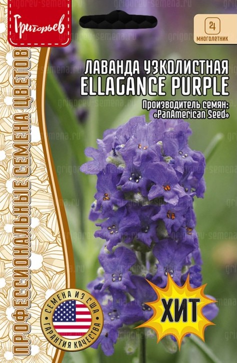 Семена Лаванда Ellagance Purple, 5 шт - фото